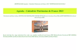 [DOWNLOAD] Agenda - Calendrier Patrimoine de France 2023 ^DOWNLOAD E.B.O.O.K.#