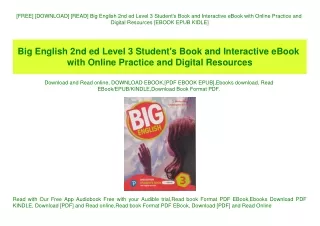 [FREE] [DOWNLOAD] [READ] Big English 2nd ed Level 3 Student's Book and Interactive eBook with Online Practice and Digita