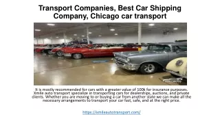 Transport Companies, Best Car Shipping Company, Chicago car transport