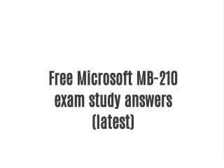 free microsoft mb 210 exam study answers latest