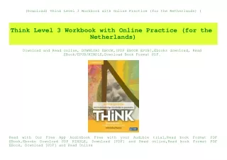 (Download) Think Level 3 Workbook with Online Practice (for the Netherlands) (E.B.O.O.K. DOWNLOAD^