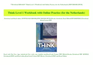 Download EBOoK@ Think Level 1 Workbook with Online Practice (for the Netherlands) [PDF EBOOK EPUB]