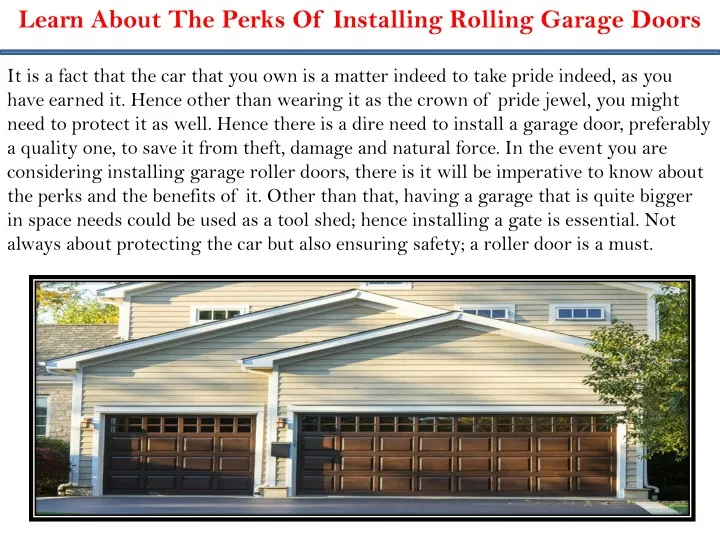 learn about the perks of installing rolling