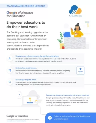 Teaching And Learning Upgrade