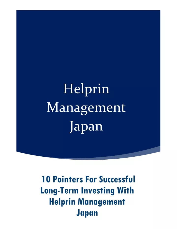 helprin management japan