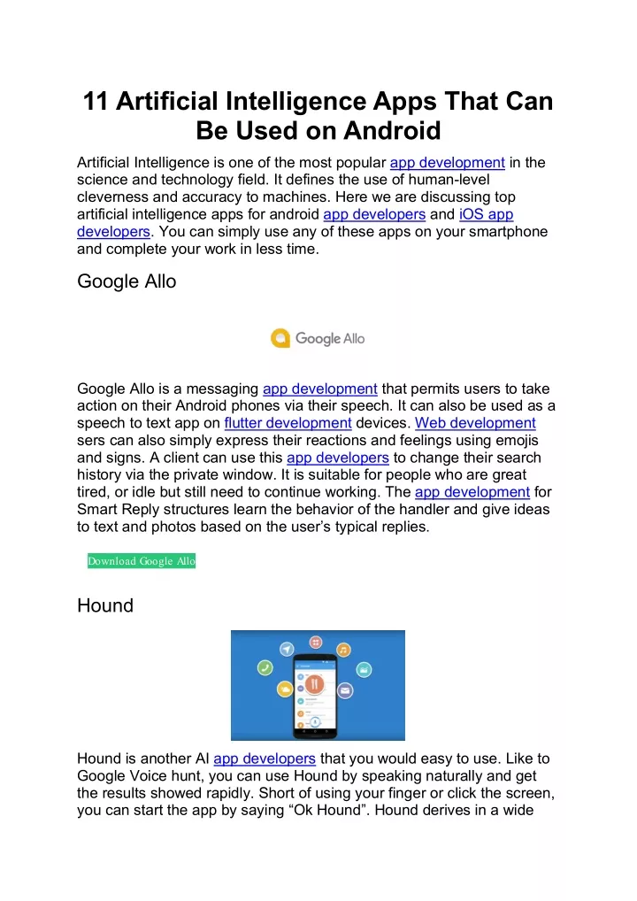 11 artificial intelligence apps that can be used