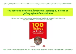 ((Read_[PDF])) 100 fiches de lecture en ÃƒÂ©conomie  sociologie  histoire et gÃƒÂ©ographie ÃƒÂ©conomiques FREE EBOOK