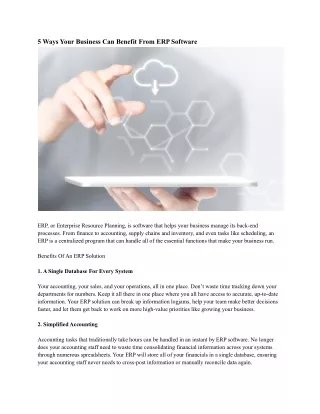 5 ways your business can benefit from erp software