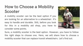 How to Choose a Mobility Scooter