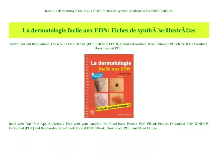read la dermatologie facile aux edn fiches