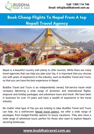 Book Cheap Flights To Nepal From A top Nepali Travel Agency