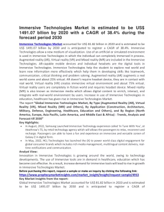 immersive technologies market is estimated