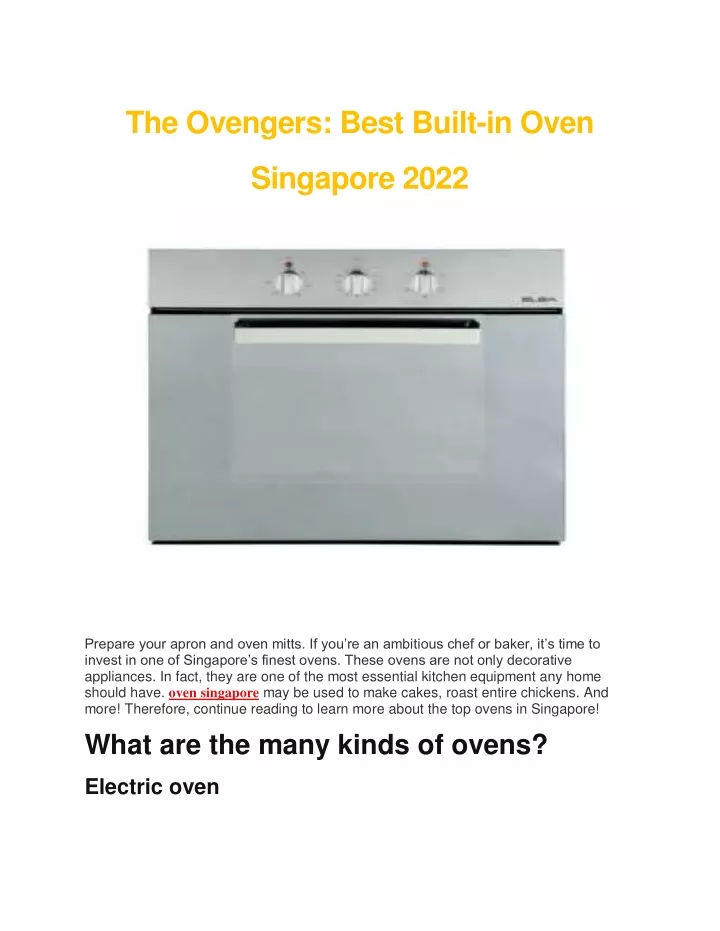 the ovengers best built in oven