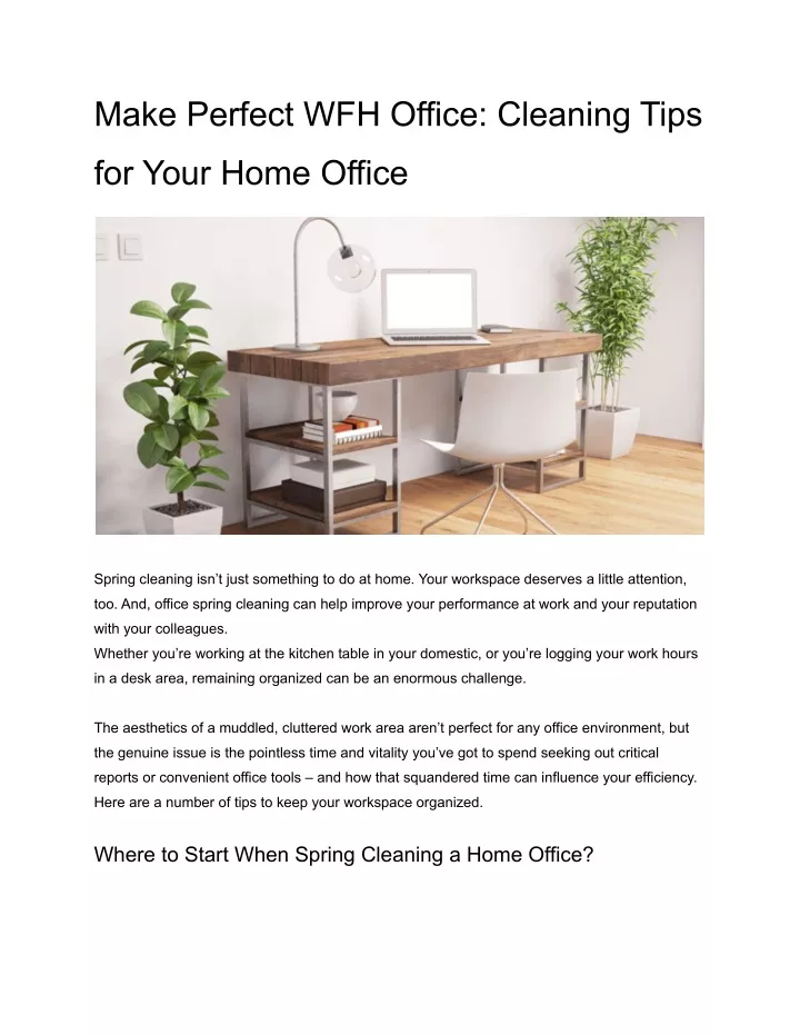 make perfect wfh office cleaning tips