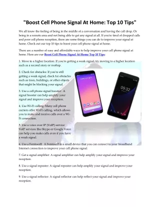 boost cell phone signal at home top 10 tips