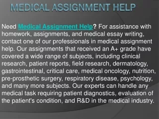 medical assignment help