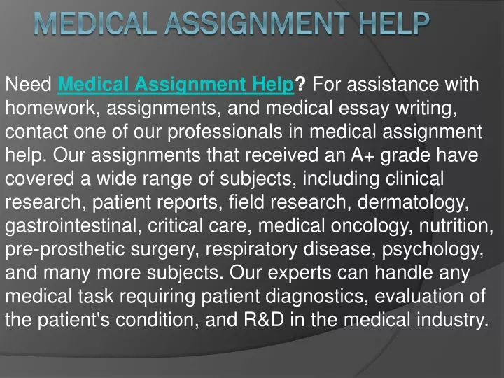 medical assignment help