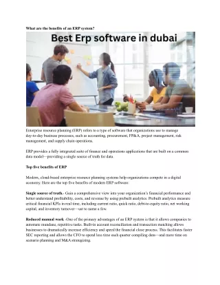 what are the benefits of an erp system