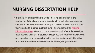 nursing dissertation help