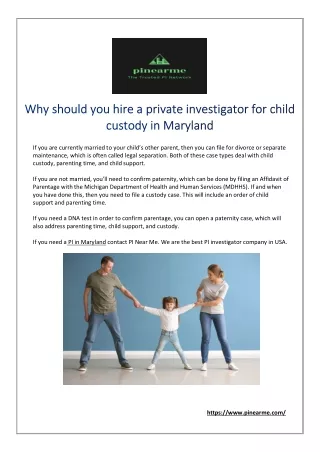 Why should you hire a private investigator for child custody in Maryland (3)
