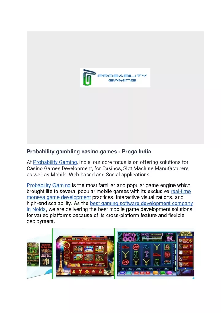 probability gambling casino games proga india
