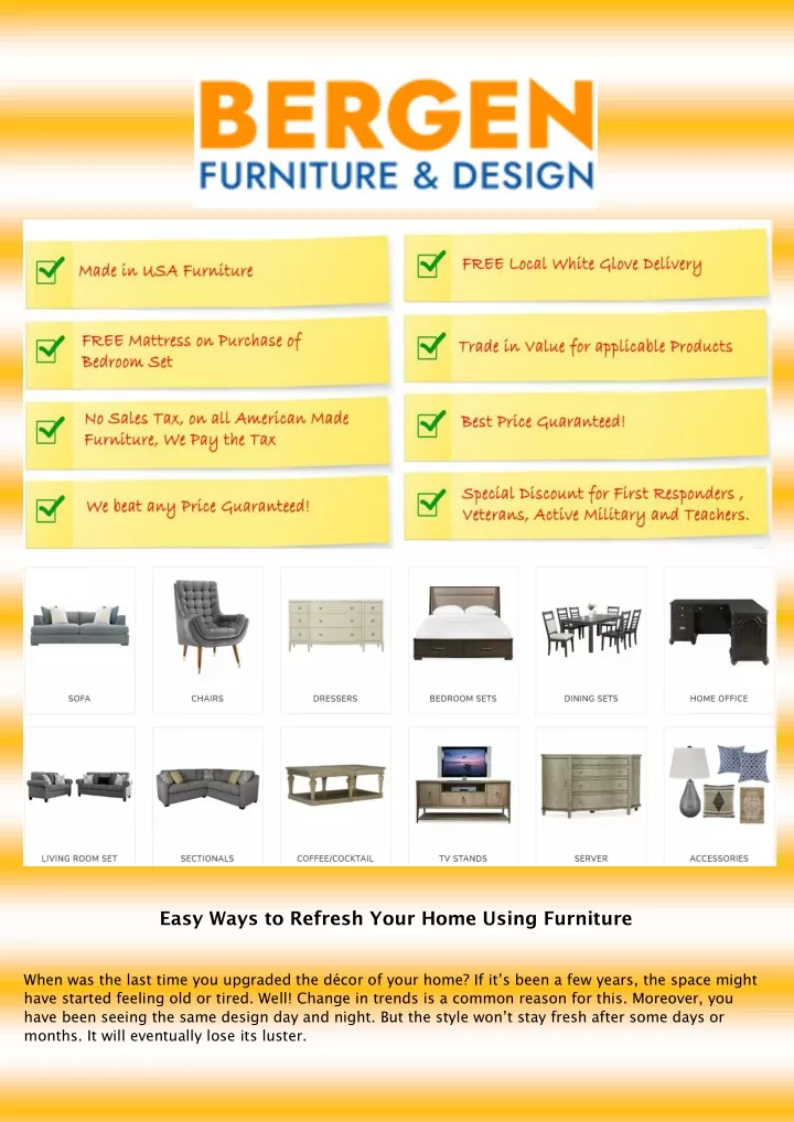 easy ways to refresh your home using furniture