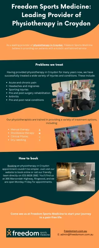 Freedom Sports Medicine:Leading Provider of Physiotherapy in Croydon