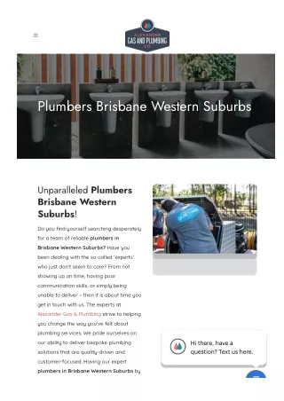 Plumbers brisbane western suburbs