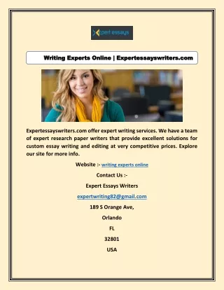 Writing Experts Online | Expertessayswriters.com