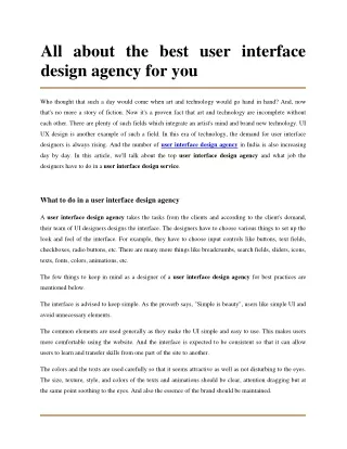 all about the best user interface design agency