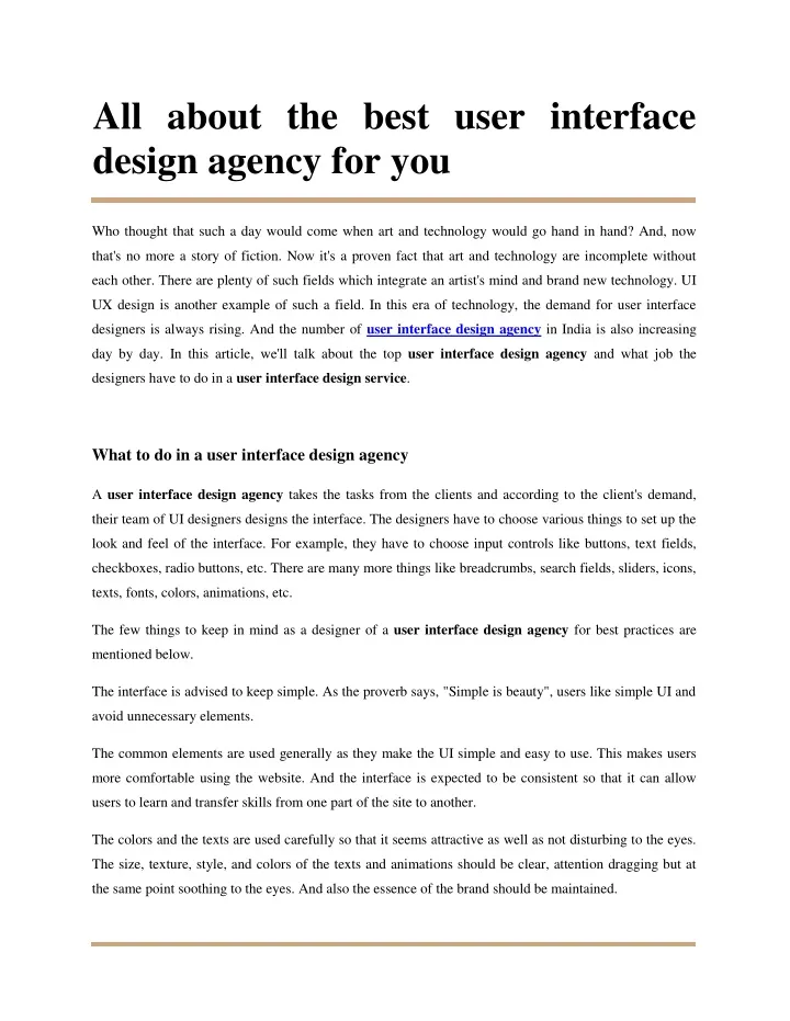 all about the best user interface design agency