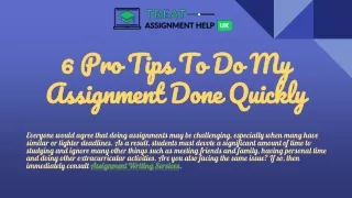 6 Pro Tips To Do My Assignment Done Quickly