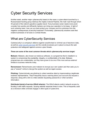 Cyber security services - Driveittech