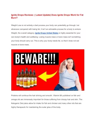 Ignite Drops Next Level Weight Loss Formula