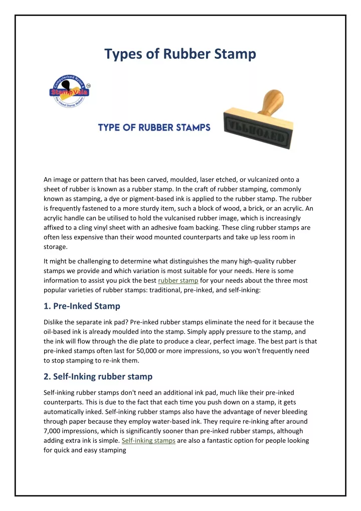 types of rubber stamp