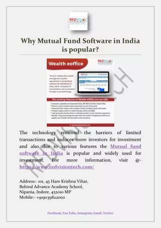 why mutual fund software in india is popular