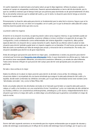 ¿Mejor posición para dormir?