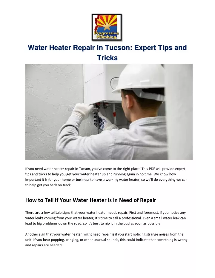 water heater repair in tucson expert tips