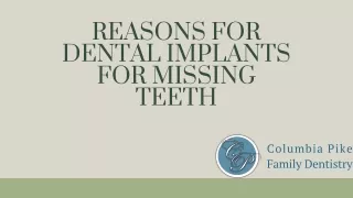 Reasons for Dental Implants for Missing Teeth