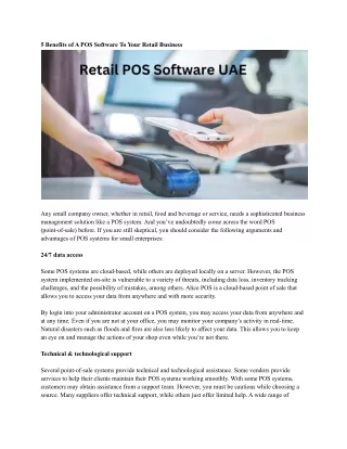 5 benefits of a pos software to your retail