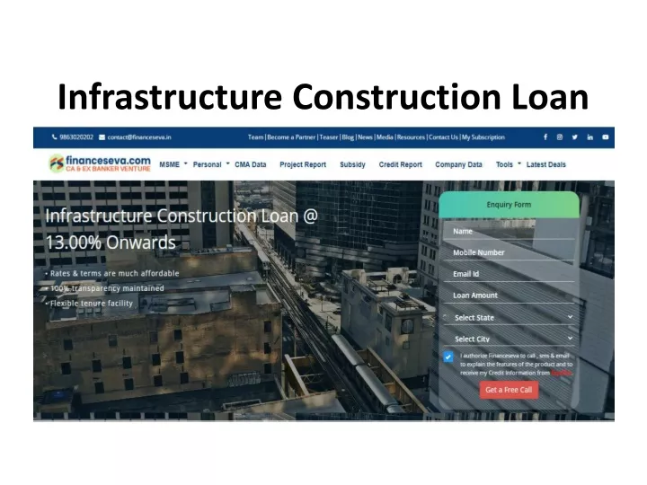 infrastructure construction loan