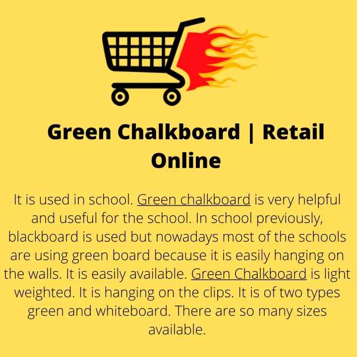 green chalkboard retail online