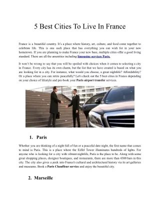 5 Best Cities To Live In France