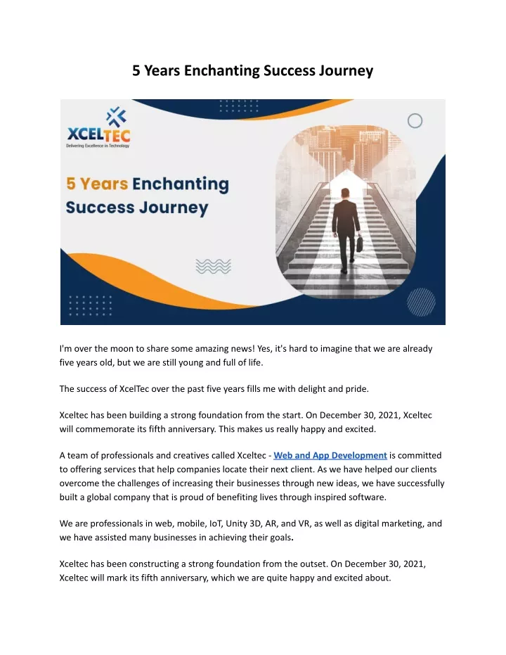 5 years enchanting success journey