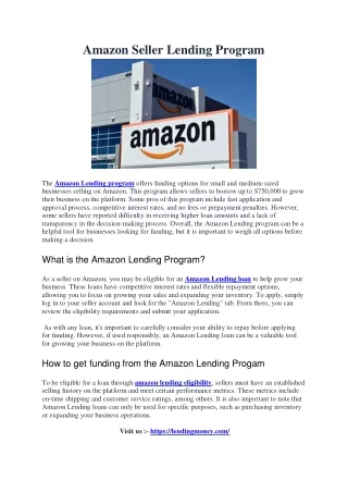 amazon seller lending program