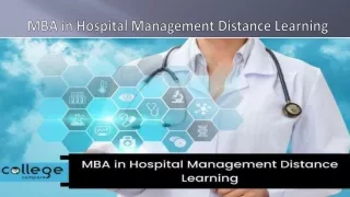 mba in hospital management distance learning