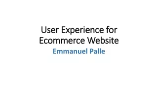 user experience for ecommerce website