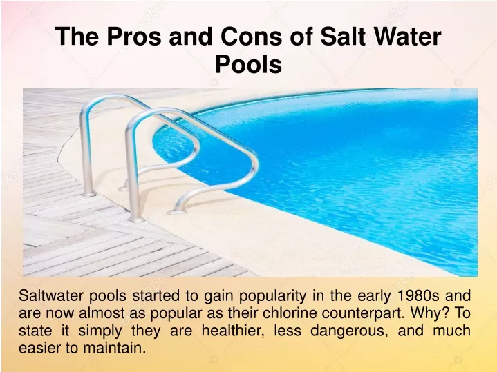 the pros and cons of salt water pools