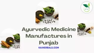 Best Ayurvedic Manufacturer in Punjab