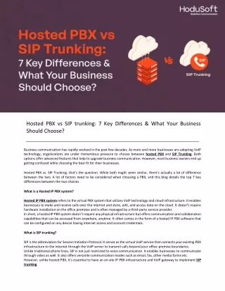 hosted pbx vs sip trunking 7 key differences what